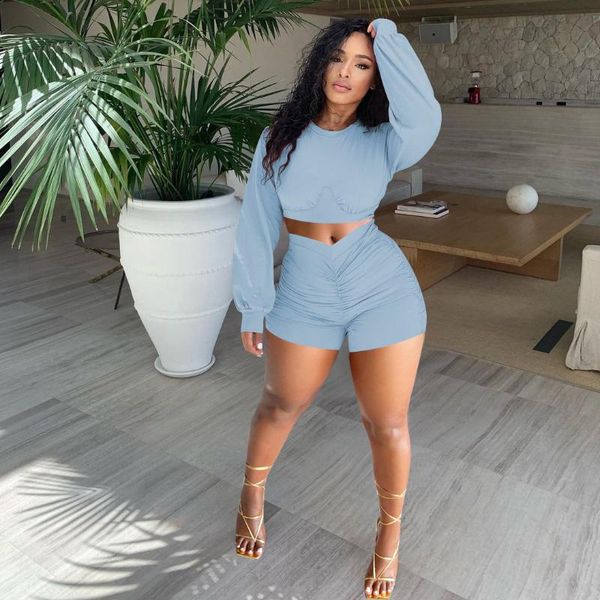 women's tracksuits summer streetwear bodycon two piece sets women outfits long sleeve crop biker shorts black casual matching, Gray
women's tracksuits summer streetwear bodycon two piece sets women outfits long sleeve crop biker shorts black casual matching, Gray