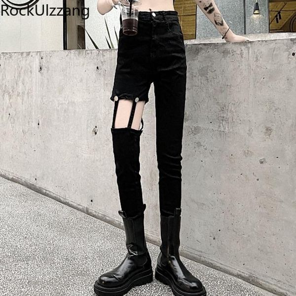 women's jeans skinny tight stretch cut hollow button strap high waist gothic denim pant black pencil trouser streetwear fashion, Blue
women's jeans skinny tight stretch cut hollow button strap high waist gothic denim pant black pencil trouser streetwear fashion, Blue