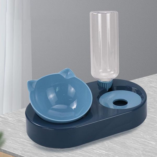 

cat bowls & feeders pets water and food bowl set tilted with automatic waterer bottle dispenser for small medium size dogs cats