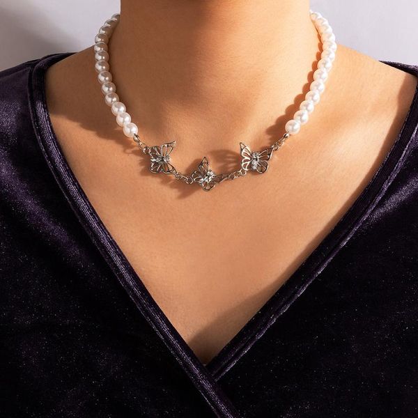 huangtang boho hollow butterfly pearl choker necklace for women charming crystal bead jewelry gift collares 17356 chokers, Golden;silver
huangtang boho hollow butterfly pearl choker necklace for women charming crystal bead jewelry gift collares 17356 chokers, Golden;silver