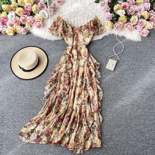 casual dresses floral over-the-knee a word shoulder to receive show thin waist falbala chiffon dress, Black;gray
casual dresses floral over-the-knee a word shoulder to receive show thin waist falbala chiffon dress, Black;gray