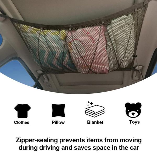car organizer ceiling storage net pocket roof interior cargo bag portable double-layer trunk pouch for van suv
car organizer ceiling storage net pocket roof interior cargo bag portable double-layer trunk pouch for van suv