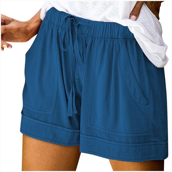 40 high waist casual womens shorts sport summer fitness running gym athletic drawstring splice with pocket, White;black
40 high waist casual womens shorts sport summer fitness running gym athletic drawstring splice with pocket, White;black