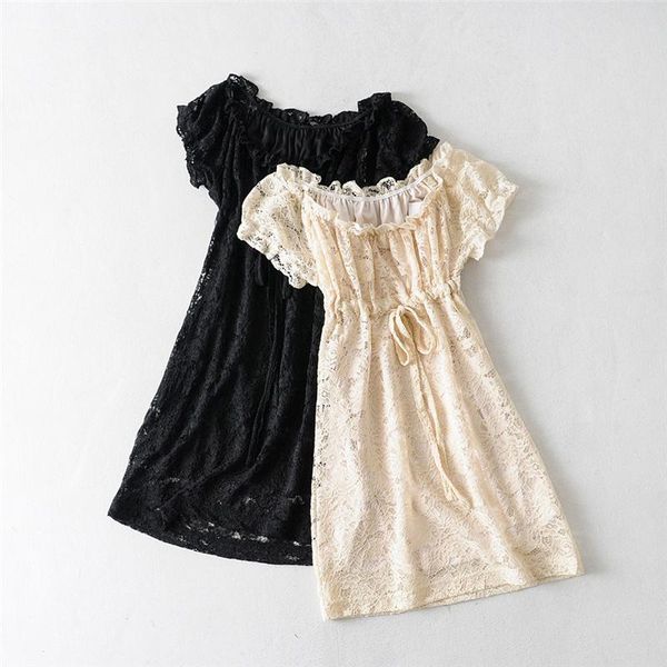 casual dresses summer black lace dress women 2021 elegant a line ruffles vintage short sleeve korean ladies bandage, Black;gray
casual dresses summer black lace dress women 2021 elegant a line ruffles vintage short sleeve korean ladies bandage, Black;gray