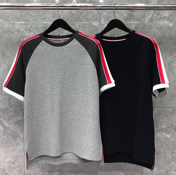 t shirt fashion tb thom brand t shirts men women casual slim fit cotton t-shirt summer short sleeve stirped contrast color clothing, White;black
t shirt fashion tb thom brand t shirts men women casual slim fit cotton t-shirt summer short sleeve stirped contrast color clothing, White;black