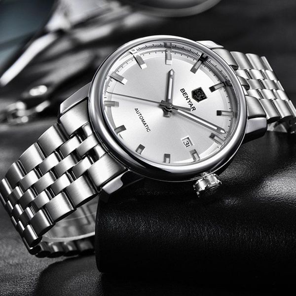 wristwatches brand mechanical wristwatch luxury sapphire glass automatic watch stainless steel waterproof watches men relogio masculino, Slivery;brown
wristwatches brand mechanical wristwatch luxury sapphire glass automatic watch stainless steel waterproof watches men relogio masculino, Slivery;brown