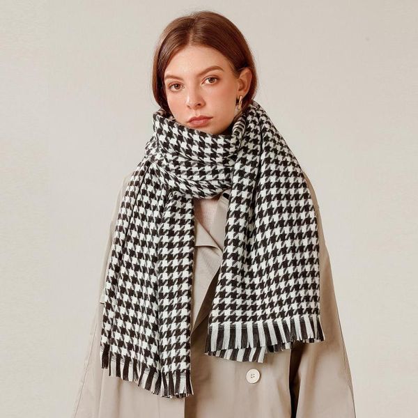 scarves women winter thick fashion soft warm lady cashmere white and black long houndstooth scarf with tassel foulard cheveux #t2g, Blue;gray
scarves women winter thick fashion soft warm lady cashmere white and black long houndstooth scarf with tassel foulard cheveux #t2g, Blue;gray