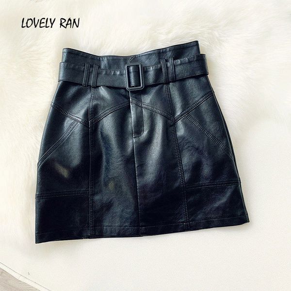 skirts high waist bandage women's pu belt patchwork female a-line short skirt spring winter korean ladies bottom dgf0, Black
skirts high waist bandage women's pu belt patchwork female a-line short skirt spring winter korean ladies bottom dgf0, Black
