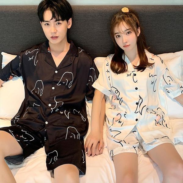 silk couple pajamas set womens sleepwears black home clothes men short sleeve sleepwear summer nightwear homewear big size, Black;red
silk couple pajamas set womens sleepwears black home clothes men short sleeve sleepwear summer nightwear homewear big size, Black;red