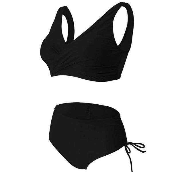women's swimwear solid bikini summer swimsuit women 2 pieces high waist push up tankini swimsuits bathing suit, White;black
women's swimwear solid bikini summer swimsuit women 2 pieces high waist push up tankini swimsuits bathing suit, White;black