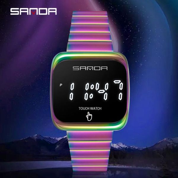 wristwatches sanda men's watches sports electronic watch men fashion steel waterproof magic color male clock relogio masculino, Slivery;brown 
wristwatches sanda men's watches sports electronic watch men fashion steel waterproof magic color male clock relogio masculino, Slivery;brown