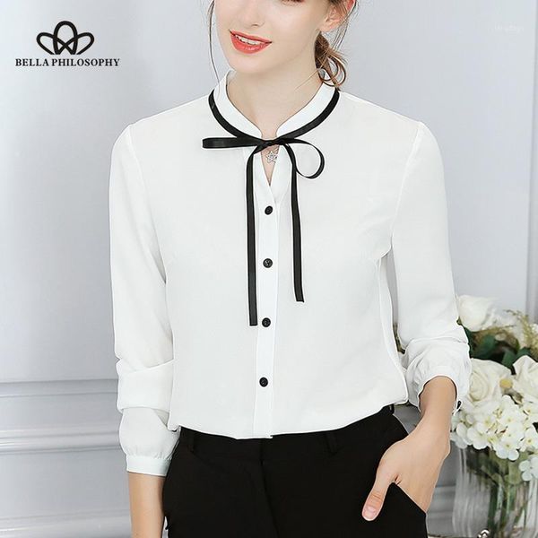 women's blouses & shirts philosophy 2021 spring women shirt office ladies blouse fashion long sleeve bow slim female cute work, White
women's blouses & shirts philosophy 2021 spring women shirt office ladies blouse fashion long sleeve bow slim female cute work, White