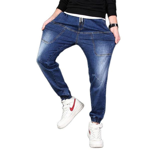 men's jeans plus-size baggy knickerbockers style trend leg ankle straps elastic waist blue pants 7xl
men's jeans plus-size baggy knickerbockers style trend leg ankle straps elastic waist blue pants 7xl