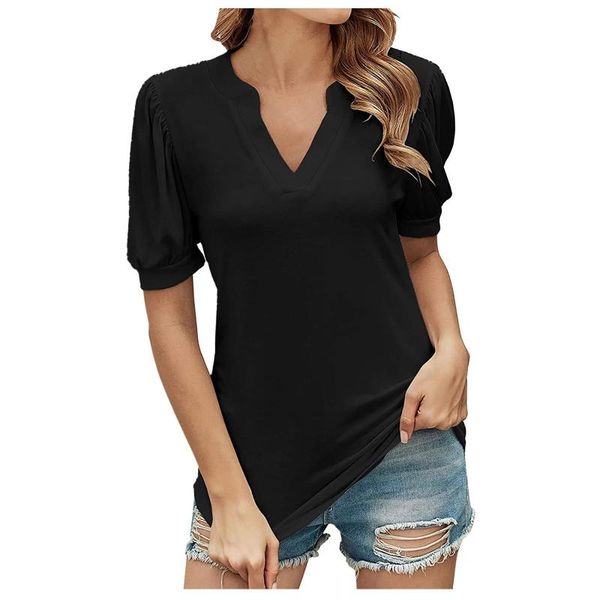 womens casual short sleeve loose t-shirts solid color pleated tunic v-neck female pullover summer clothes #t2g women's t-shirt, White
womens casual short sleeve loose t-shirts solid color pleated tunic v-neck female pullover summer clothes #t2g women's t-shirt, White