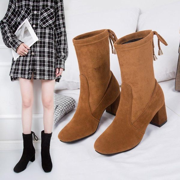 boots flock thick heel ankle women winter shoes suede elegant high pointed toe keep warm short ladies booties size 41, Black
boots flock thick heel ankle women winter shoes suede elegant high pointed toe keep warm short ladies booties size 41, Black