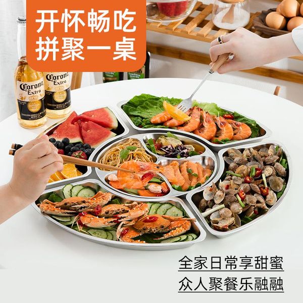 dishes & plates stainless steel cover plate platter household tableware table fan-shaped combination round year reunion set
dishes & plates stainless steel cover plate platter household tableware table fan-shaped combination round year reunion set