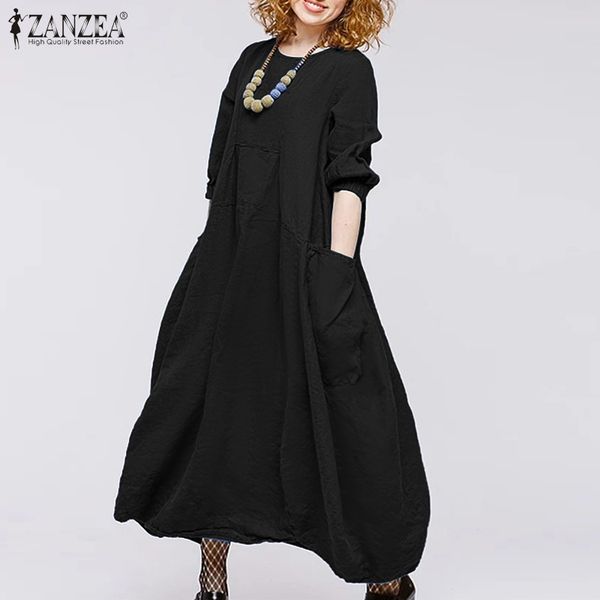 dresses plus size elegant solid baggy dress women's spring sundress 2021 casual long sleeve midi vestidos female o neck robe, Black;gray
dresses plus size elegant solid baggy dress women's spring sundress 2021 casual long sleeve midi vestidos female o neck robe, Black;gray