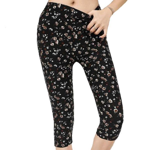 high waist floral printed women leggings fitness mid calf elastic capris push up trousers plus size legging, Black
high waist floral printed women leggings fitness mid calf elastic capris push up trousers plus size legging, Black