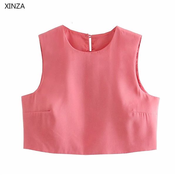 women's knits & tees women pink cropped summer sleeveless o neck back button vintage blouse female fashion high street slim s, White
women's knits & tees women pink cropped summer sleeveless o neck back button vintage blouse female fashion high street slim s, White