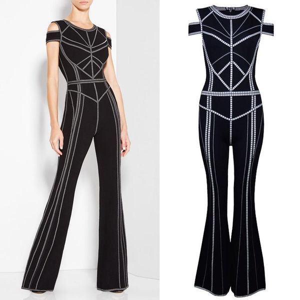women's jumpsuits & rompers 2021 women black and white striped sleeveless o-neck boot cut bandage wholesale, Black;white 
women's jumpsuits & rompers 2021 women black and white striped sleeveless o-neck boot cut bandage wholesale, Black;white