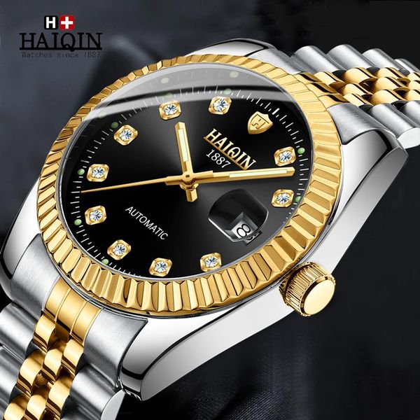 wristwatches haiqin automatic mechanical watch men men's watches gold business wristwatch sports relogio masculino, Slivery;brown
wristwatches haiqin automatic mechanical watch men men's watches gold business wristwatch sports relogio masculino, Slivery;brown