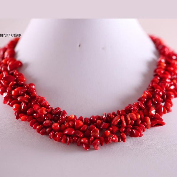 chains women jewelry gift natural stone irregular beads red coral necklac e033, Silver
chains women jewelry gift natural stone irregular beads red coral necklac e033, Silver