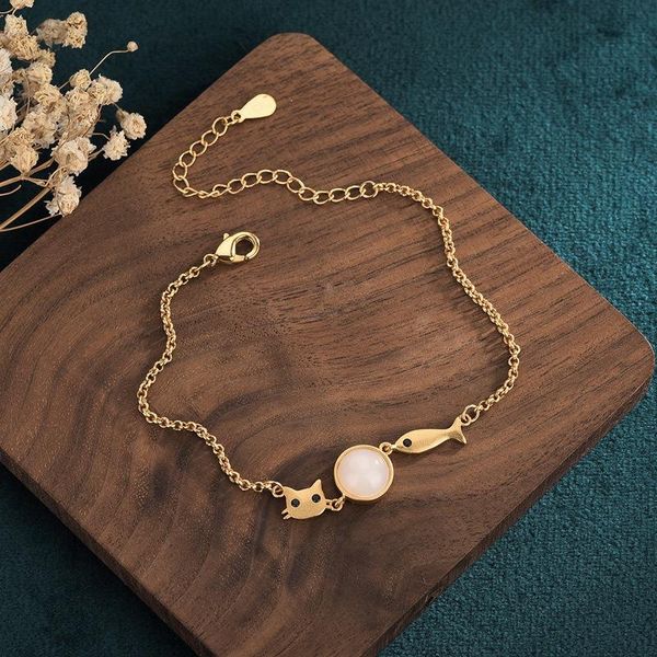 stainless steel golden cartoon cat and fish bracelet, suitable for sweet girl's birthday gift charm bracelets, Golden;silver
stainless steel golden cartoon cat and fish bracelet, suitable for sweet girl's birthday gift charm bracelets, Golden;silver