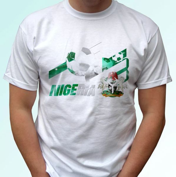 Nigeria football flag white t shirt soccer tag world cup top tee all sizes, White;black
Nigeria football flag white t shirt soccer tag world cup top tee all sizes, White;black