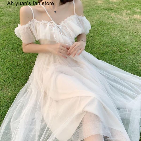 party dresses ah yuan philosophy lolita style mesh ruffles slash neck off shoulder lace up women summer white dress spaghetti strap, White;black
party dresses ah yuan philosophy lolita style mesh ruffles slash neck off shoulder lace up women summer white dress spaghetti strap, White;black