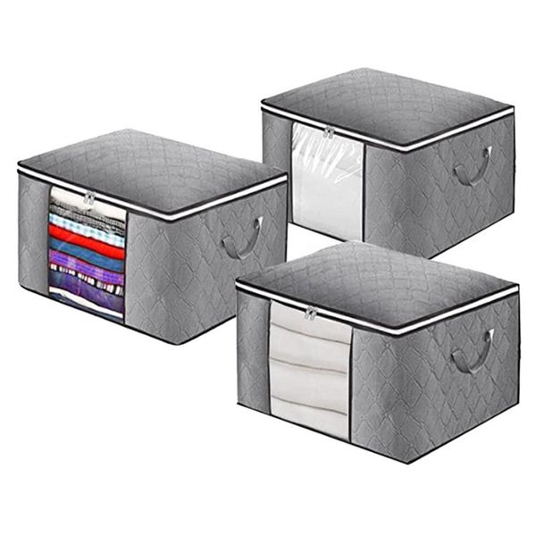 clothing & wardrobe storage 3 pcs foldable bags,storage bins with clear window,closet organizer great for clothes,quilt and more
clothing & wardrobe storage 3 pcs foldable bags,storage bins with clear window,closet organizer great for clothes,quilt and more