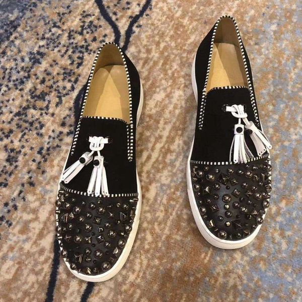 luxury fashion designer wedding shoes for men black tassels with rivets flat man party dress formal prom business shoes
luxury fashion designer wedding shoes for men black tassels with rivets flat man party dress formal prom business shoes