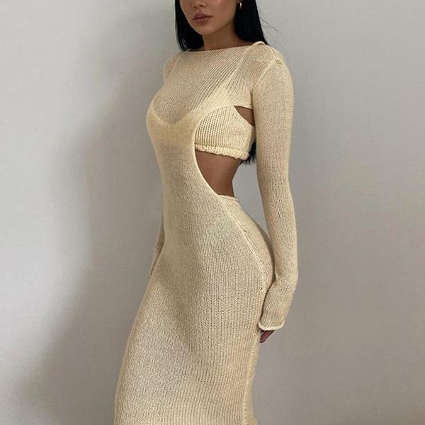 casual dresses 2021 women fall winter solid bodycon see through midi dress long sleeve hollow out club knitted party for female, Black;gray
casual dresses 2021 women fall winter solid bodycon see through midi dress long sleeve hollow out club knitted party for female, Black;gray