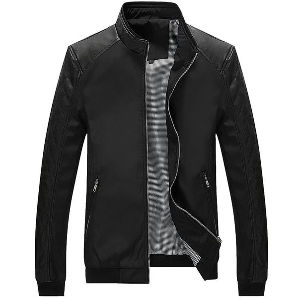 men's jackets brand jacket men casual fashion coat spring clothing wear stand collar slim fit pu leather patchwork outerwear & coats, Black;brown
men's jackets brand jacket men casual fashion coat spring clothing wear stand collar slim fit pu leather patchwork outerwear & coats, Black;brown