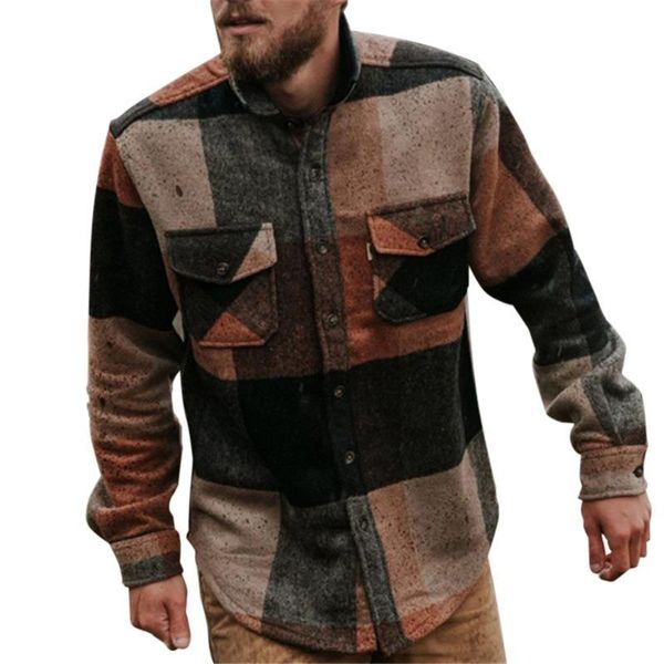 men's jackets fashion autumn men woolen coat slim plaid shirt jacket long sleeve lapel single breasted outerwear cardigan coats, Black;brown
men's jackets fashion autumn men woolen coat slim plaid shirt jacket long sleeve lapel single breasted outerwear cardigan coats, Black;brown