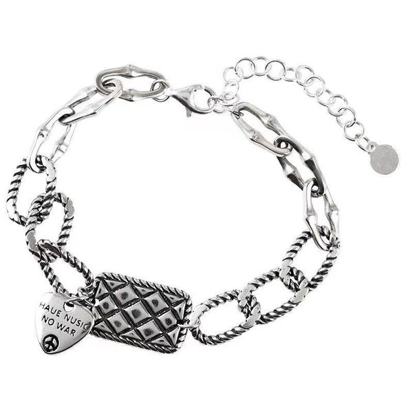 link, chain potcet women's love bag bracelet geometry fashion retro hip hop personality party jewelry, Black
link, chain potcet women's love bag bracelet geometry fashion retro hip hop personality party jewelry, Black