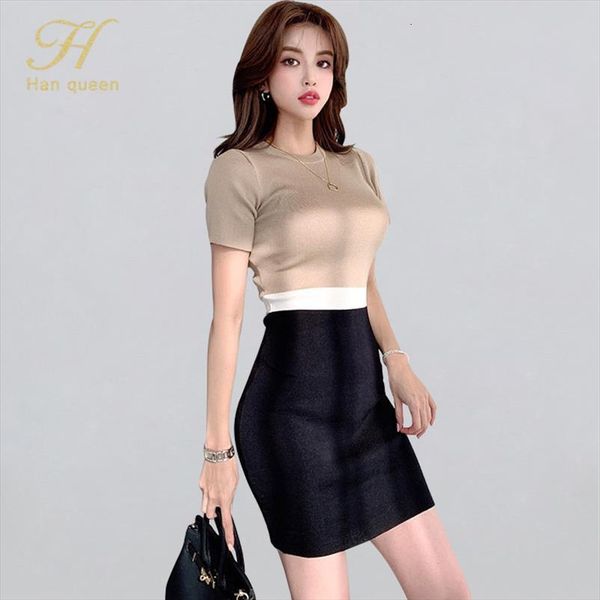 o neck colorblock elegant womens dresses pencil simple slim elastic knitted sheath bodycon office wear vestidos, Black;gray
o neck colorblock elegant womens dresses pencil simple slim elastic knitted sheath bodycon office wear vestidos, Black;gray