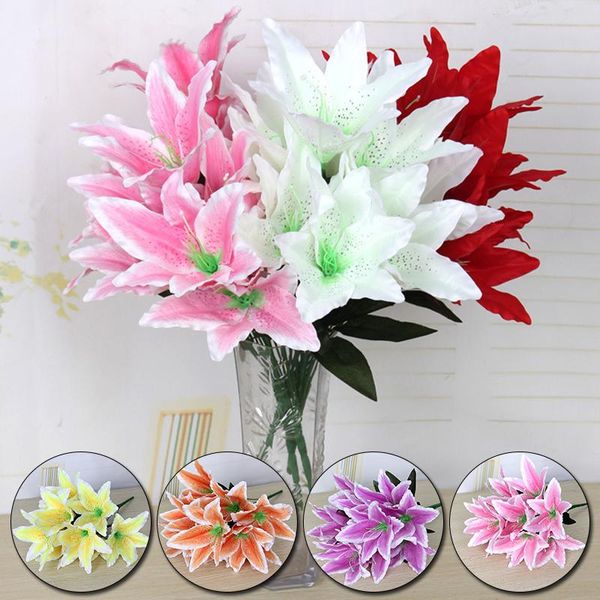 decorative flowers & wreaths simulation lily branch 10 heads silk flower diy bridal bouquet home wedding plant decoration multi
decorative flowers & wreaths simulation lily branch 10 heads silk flower diy bridal bouquet home wedding plant decoration multi