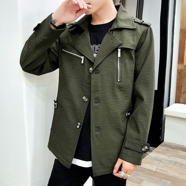 men's jackets military korean fashion jacket trench coat men turtleneck turndown men's fashionable clothing thin casual adjustment, Black;brown
men's jackets military korean fashion jacket trench coat men turtleneck turndown men's fashionable clothing thin casual adjustment, Black;brown