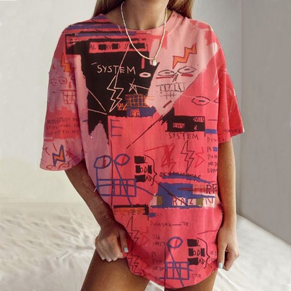 tee graffiti graphic printing female shirt 2021 summer vintage oversized release streetwear neck short sleeve fashion harvesting, White
tee graffiti graphic printing female shirt 2021 summer vintage oversized release streetwear neck short sleeve fashion harvesting, White