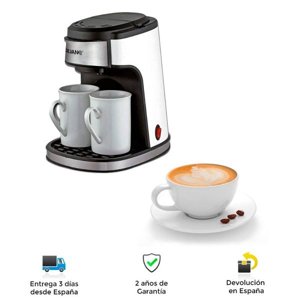 electric drip coffee maker, 2 cups, 450w, removable and washable filter, light switch, easy handling cleaning, quality roasters
electric drip coffee maker, 2 cups, 450w, removable and washable filter, light switch, easy handling cleaning, quality roasters