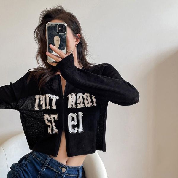women's jackets autumn letter printed women cardigan loose stretch long sleeve zippper knitted sweater outwear streetwear casual jumper, Black;brown
women's jackets autumn letter printed women cardigan loose stretch long sleeve zippper knitted sweater outwear streetwear casual jumper, Black;brown