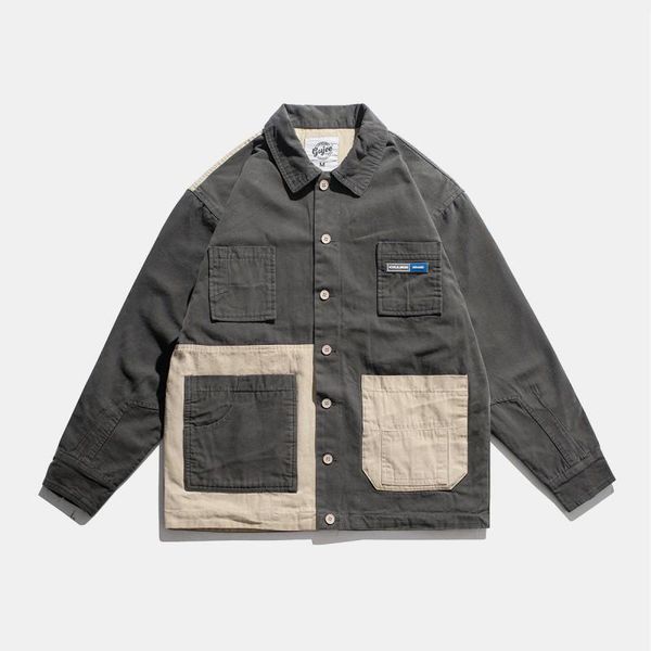 men's jackets 2021 spring and autumn japanese retro street overalls chaquetas men women's color patchwork multi-pocket bomber jack, Black;brown
men's jackets 2021 spring and autumn japanese retro street overalls chaquetas men women's color patchwork multi-pocket bomber jack, Black;brown