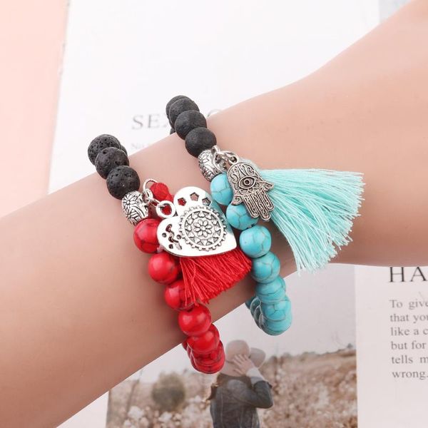 natural stone lava beads bracelet tassel charms heart elastic for women handmade beading bracelets charm, Golden;silver
natural stone lava beads bracelet tassel charms heart elastic for women handmade beading bracelets charm, Golden;silver