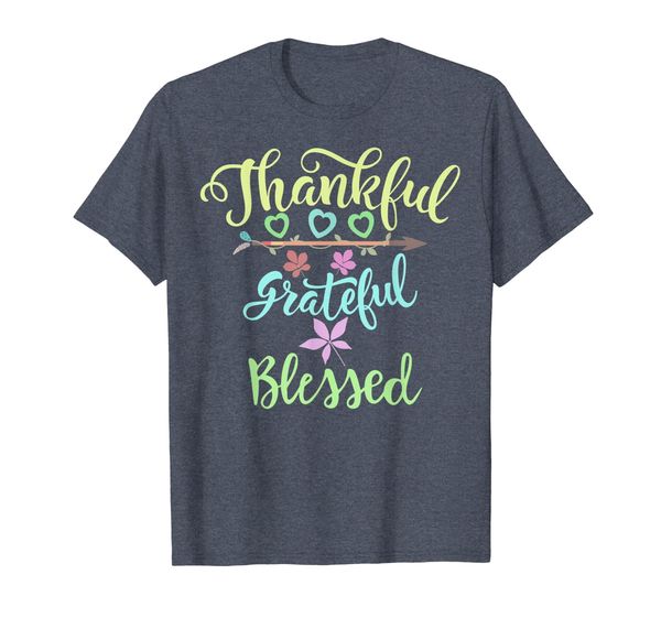 thankful grateful blessed shirt, White;black