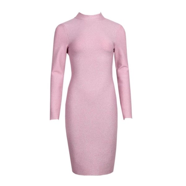 bandage dress elegant long sleeve backless party club celebrity bodycon dresses autumn winter clothes 210515, Black;gray