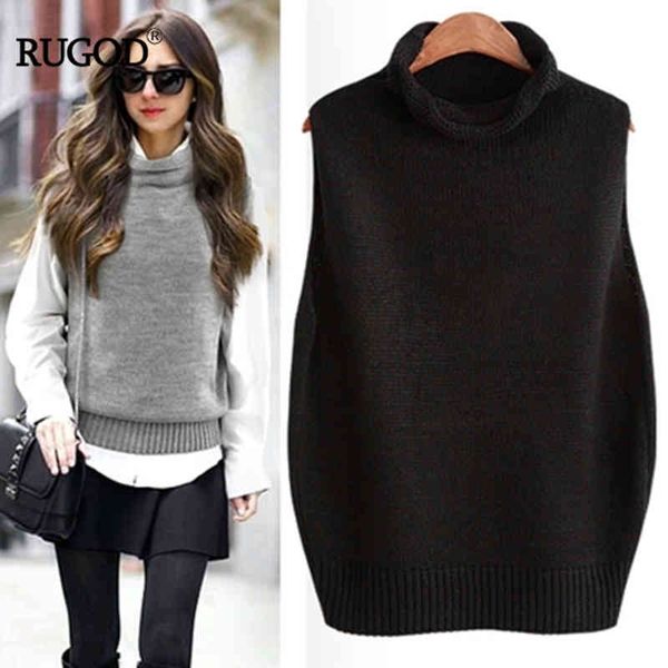 rugod roll turtleneck casual fashion basic sleeveless vest for ladies elegant knitted all-match chic pullovers 2021 waistcoats, Black;white
rugod roll turtleneck casual fashion basic sleeveless vest for ladies elegant knitted all-match chic pullovers 2021 waistcoats, Black;white