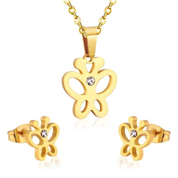 earrings & necklace 316l stainless steel fashion cut butterfly pendant earring set wedding jewelry no fade, Silver
earrings & necklace 316l stainless steel fashion cut butterfly pendant earring set wedding jewelry no fade, Silver