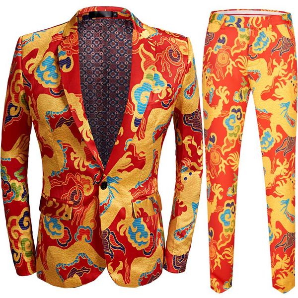 dragon printed suit men slim fit 2 piece full suits drama dress host show casual business blazers pants chinese style men's, White;black
dragon printed suit men slim fit 2 piece full suits drama dress host show casual business blazers pants chinese style men's, White;black