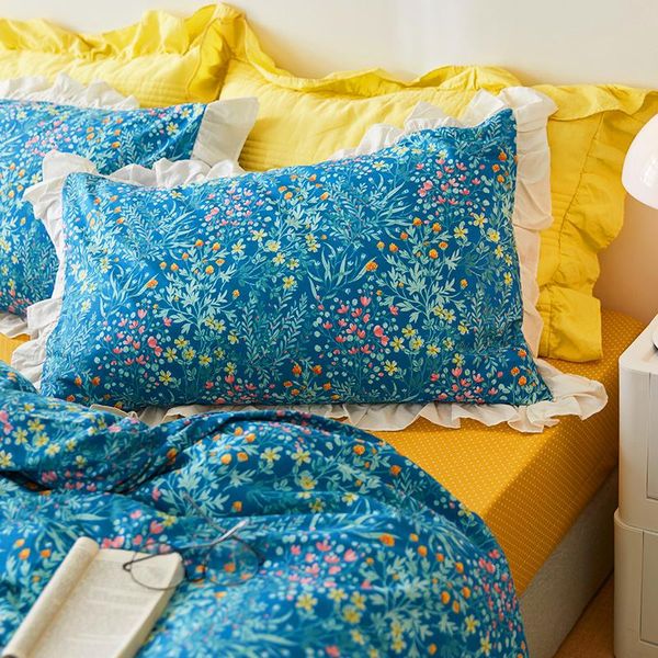 pillow case 74x48cm floral single cotton bedding blue pillowcase lace frill flowers printed cover
pillow case 74x48cm floral single cotton bedding blue pillowcase lace frill flowers printed cover