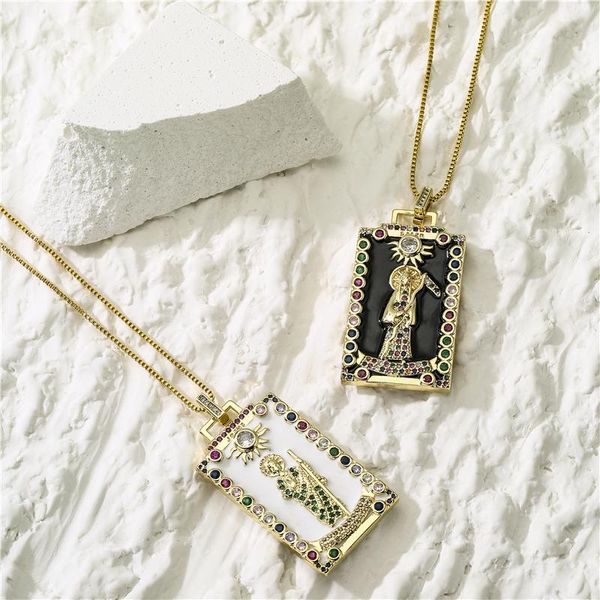 pendant necklaces buy fashion grim reaper and priest design big size necklace oil dripping colourful cz hip hop jewelry gift, Silver 
pendant necklaces buy fashion grim reaper and priest design big size necklace oil dripping colourful cz hip hop jewelry gift, Silver